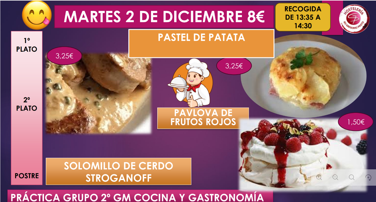 Menu 02 de Diciembre del 2025
